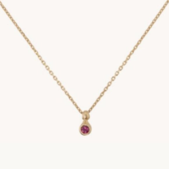 CatbirdNYC Nancy Kraskin RUBY SPARK Yellow Gold Ruby Necklace 14k - Picture 2 of 10